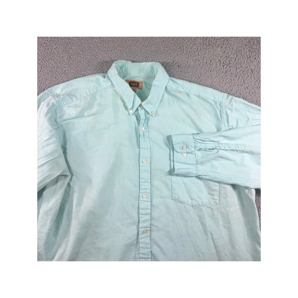 Foundry Supply Oxford Shirt Men 3XL Mint Green Cotton Button Down Preppy Pastel